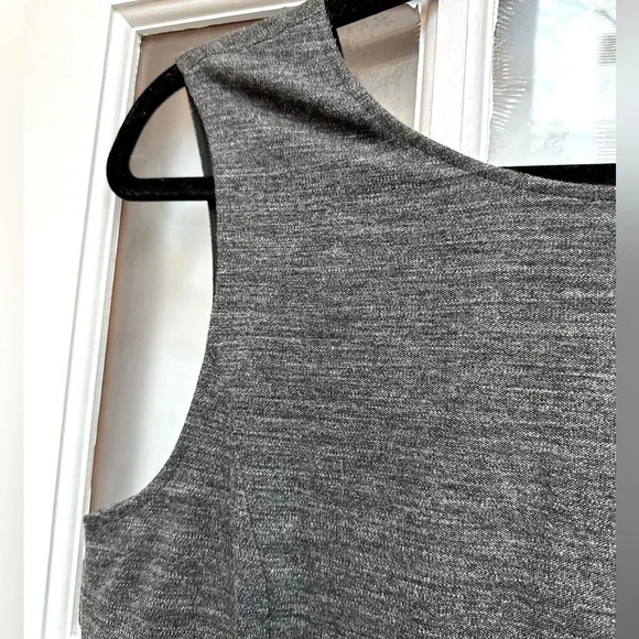 Theory | Charcoal Speckled Grey Stretchy Sheath Cocktail Midi Dress Size 10 - Picture 3 of 8